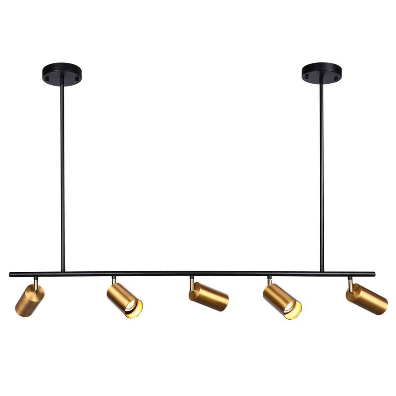 5-Light Modern Industrial Spotlight Adjustable Linear Ceiling Track Lighting Kit Industrial Track Lighting