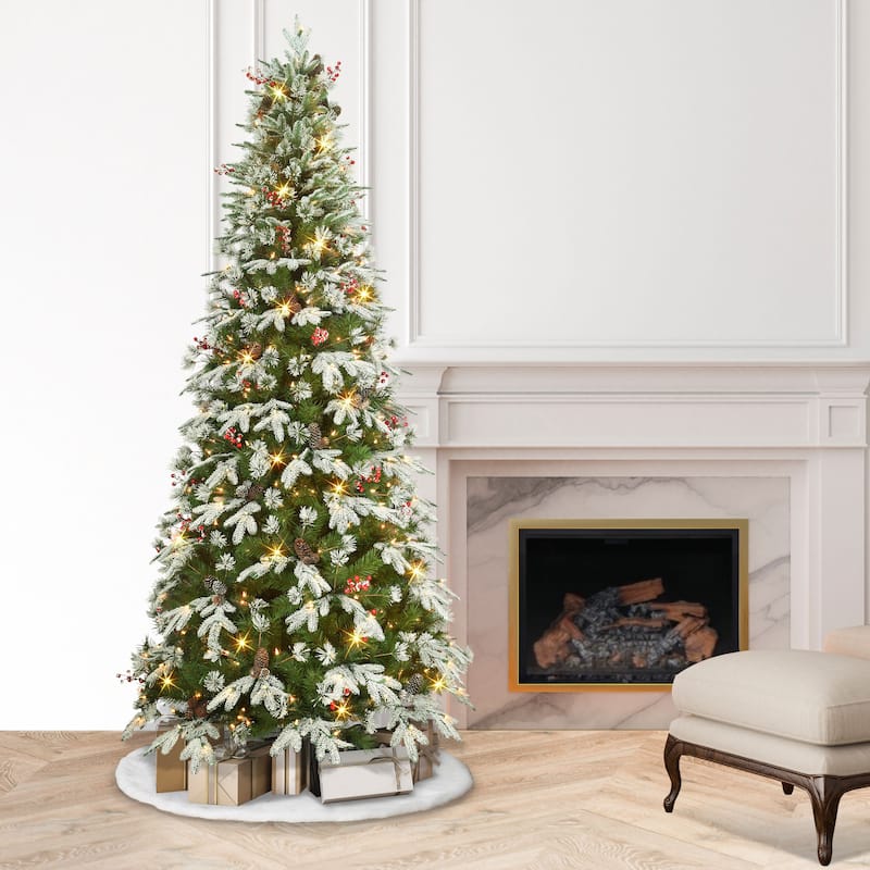 Puleo International 7.5 ft. Pre-Lit Slim Glitter Tree