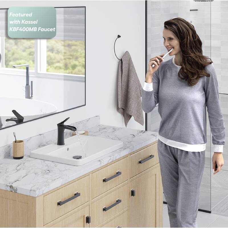 Karran Valera 21" Top Mount Vitreous China Bathroom Sink in White with Overflow Drain