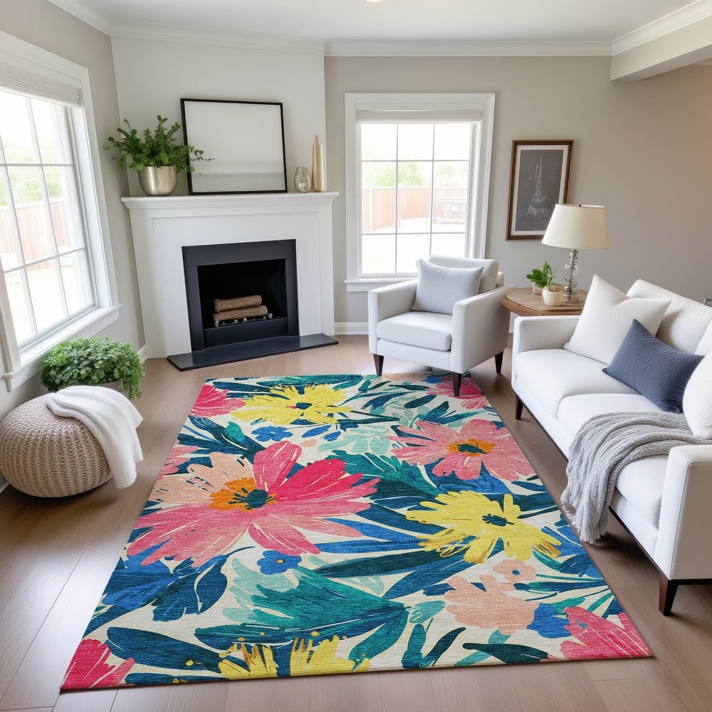 Premium Washable Super Soft Casual Floral Mayfield Rug