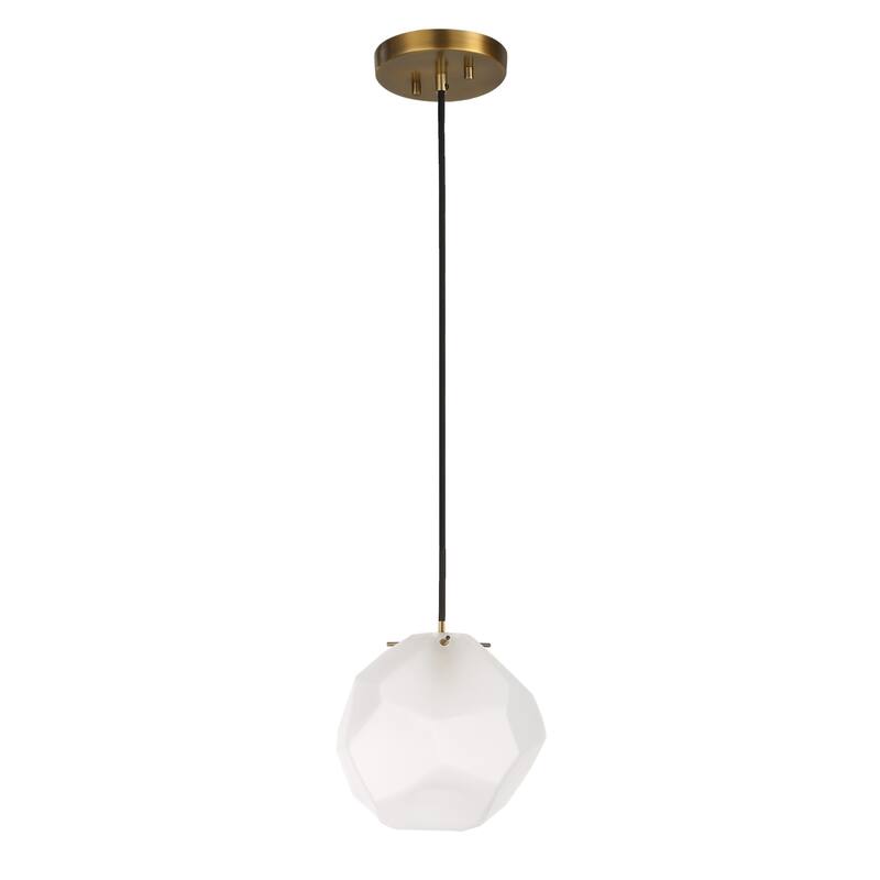 Geometric 1 Light Mini Ceiling Pendant - 8" - Brass