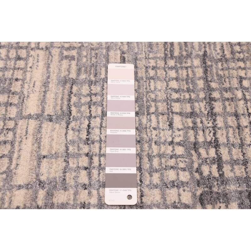 ECARPETGALLERY Hand Loomed Elysian Dark Grey Wool Rug - 8'2 x 9'9