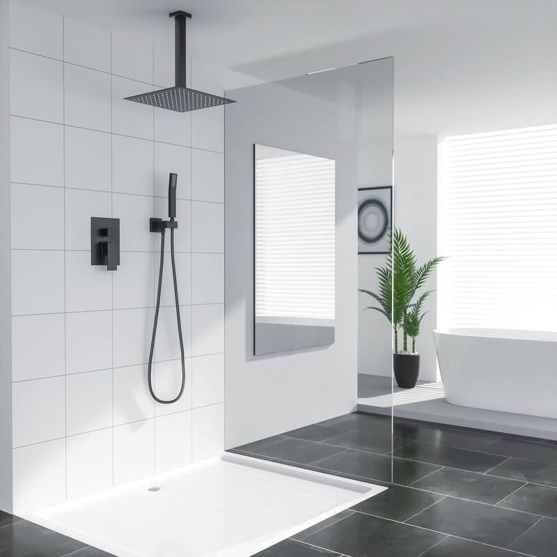 Lordear Shower System - Rainfall Overhead Shower and Handheld Shower Set with Valve Combo