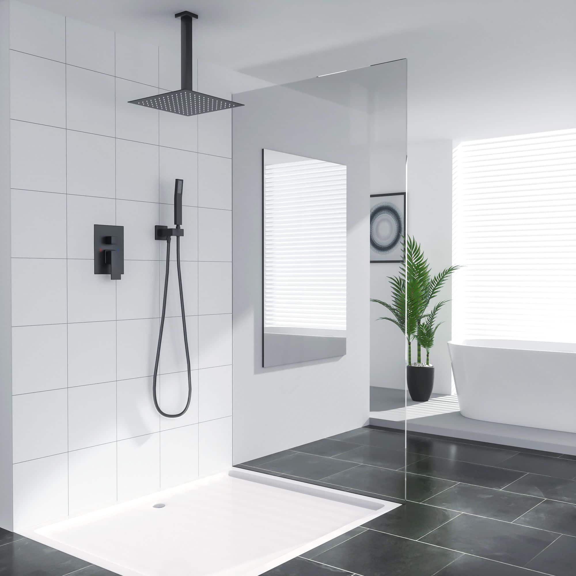 Lordear Shower System Rainfall Overhead Shower and Handheld Shower