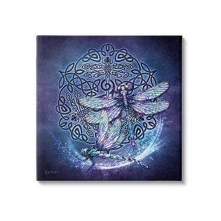 Stupell Dragonfly & Celtic Knot Canvas Wall Art Design by Brigid ...