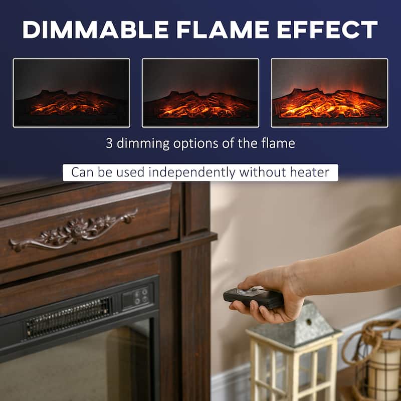 HOMCOM Electric Fireplace TV Stand, Media Entertainment Console