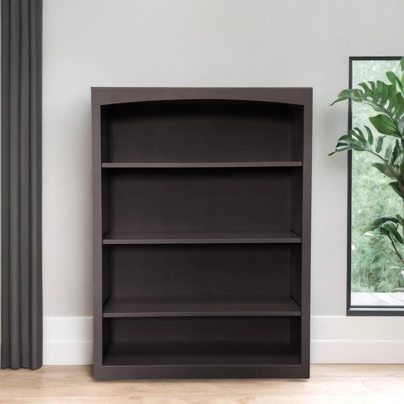 Arch+Haven Solid Wood Bookcase 36 x 48 - Solid Black