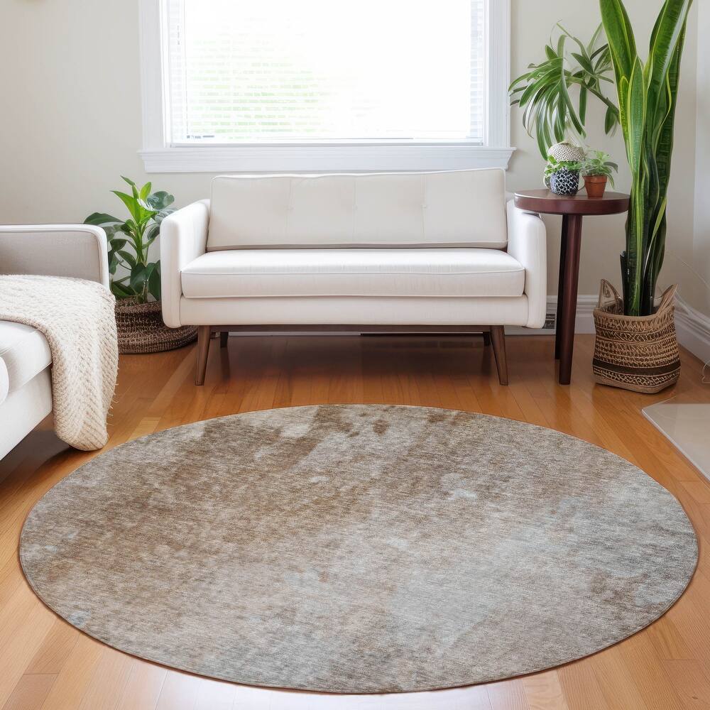Machine Washable Indoor/ Outdoor Abstract Solid Chantille Rug