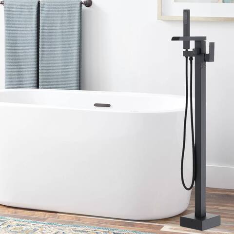 Freestanding Floor Standing Bathroom Tub Faucet with Hand Shower