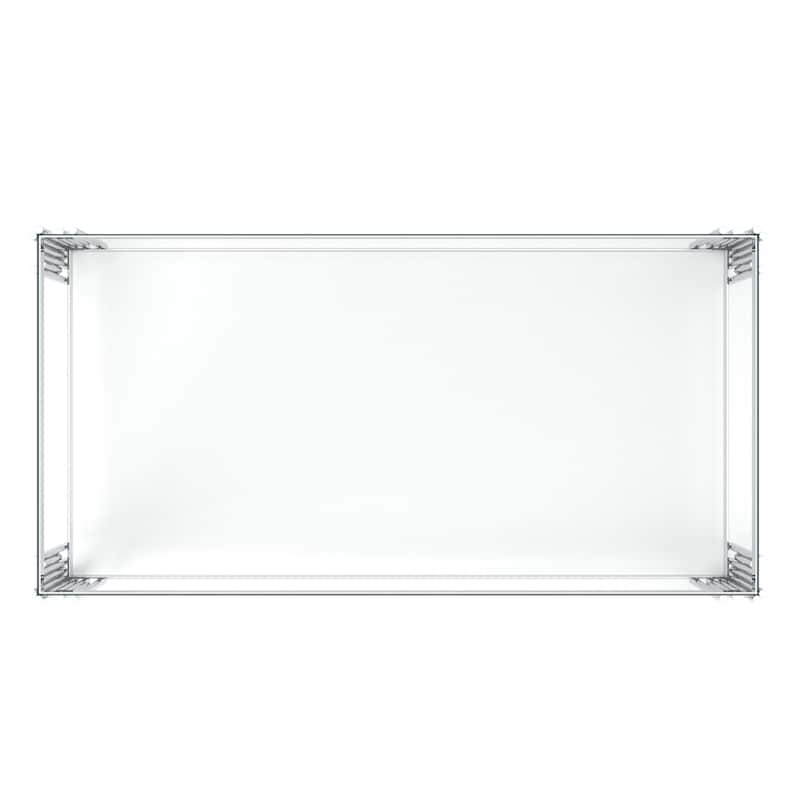 Contemporary Metal and Glass Rectangular Coffee Table