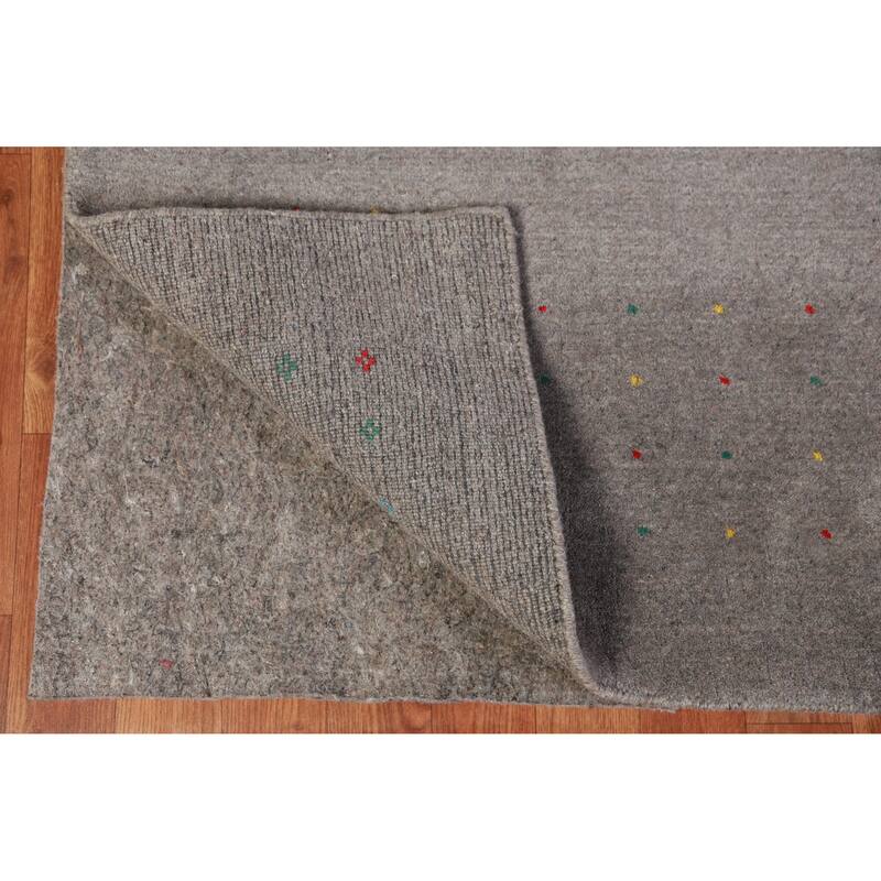 Hand Knotted Oriental 100% Wool Carpet Tribal Tribal Greys & Charcoal Gabbeh Area Rug - 12' 3'' X 8' 11''
