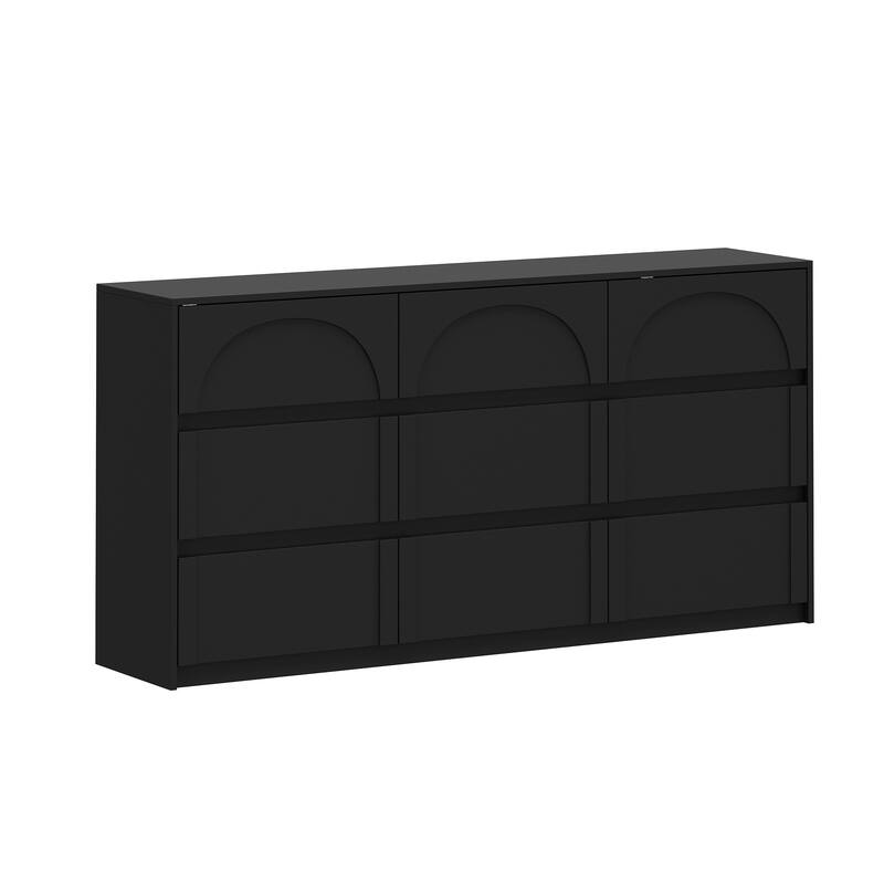 White 9-Drawer Dresser with Modern Design and Safety Features