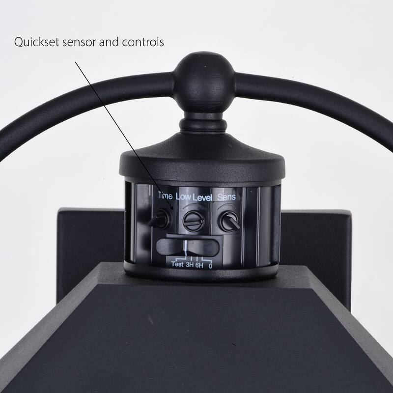 Lexington Aluminum Black Motion Sensor Dusk to Dawn Outdoor Wall Light Clear Glass