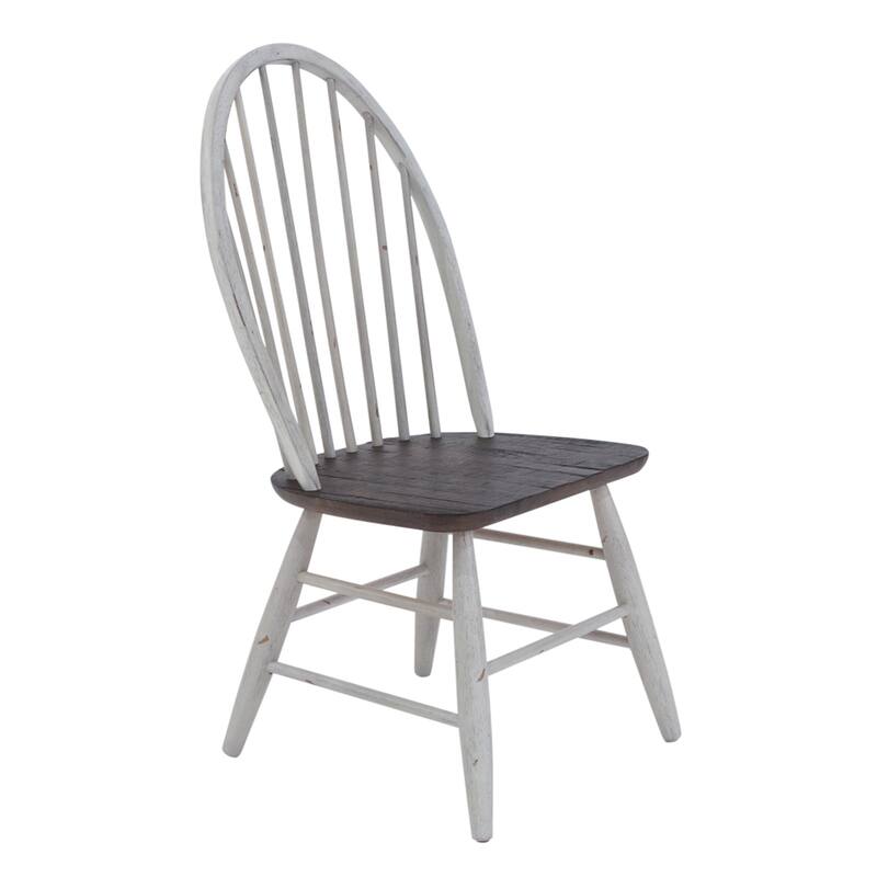 Farmhouse White and Wood Tone Optional 5 Piece Trestle Table Set