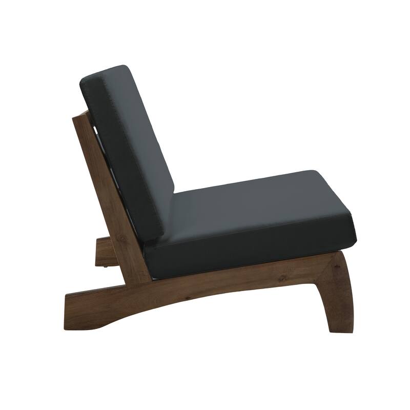 Sectional Wood Furniture 2 Seat Armless Patio Sofa