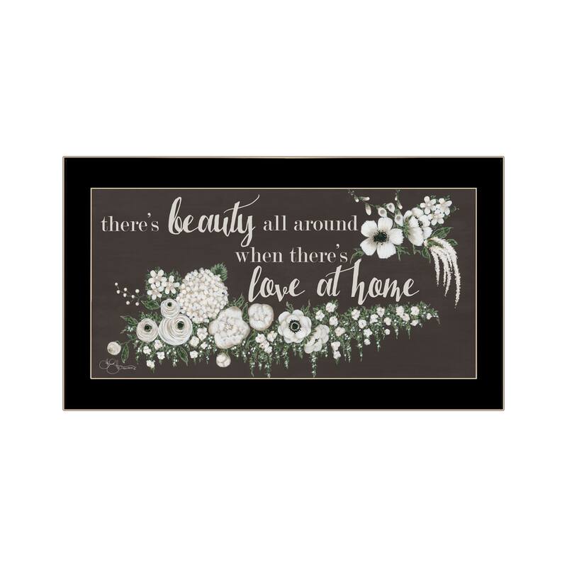 TrendyDecor4U Contemporary "Love At Home" Framed Print Wall Art - Black