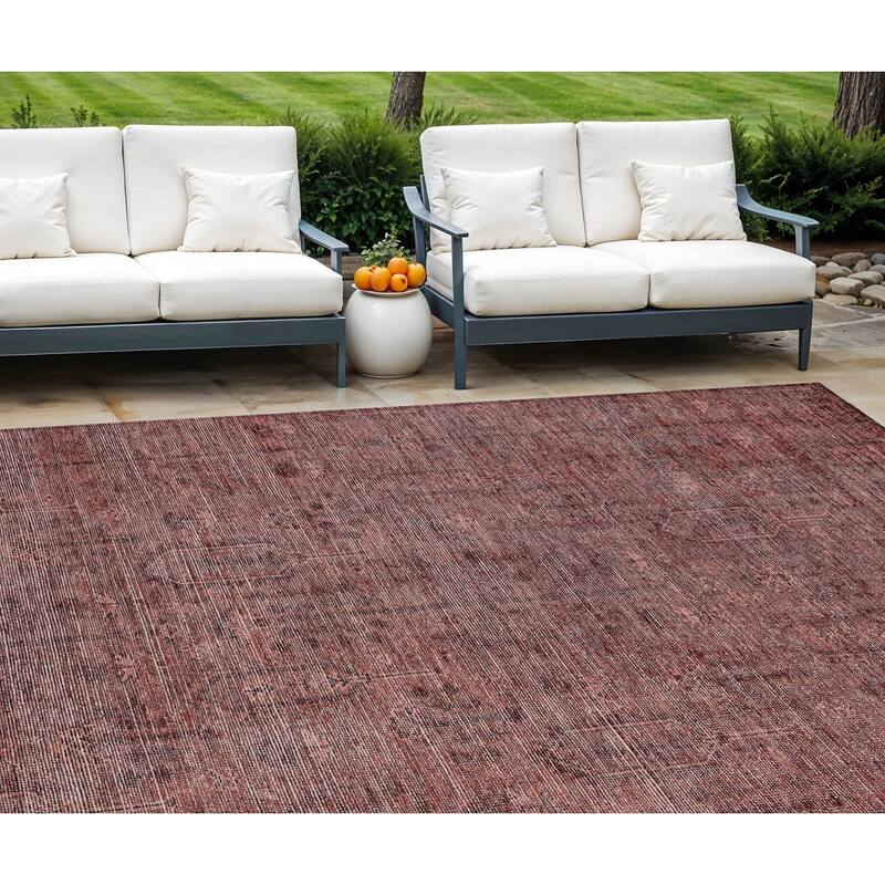 HomeRoots Southwestern Transitional Rectangle Outdoor Rug - 9' X 12'