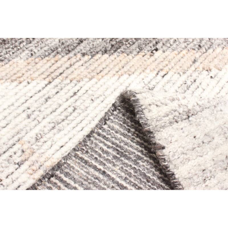 ECARPETGALLERY Hand-knotted Tangier Cream Wool Rug - 5'1 x 8'0