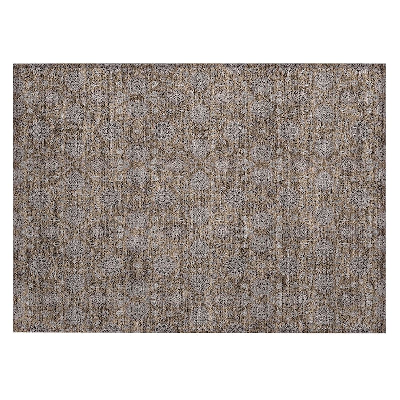 Machine Washable Indoor/ Outdoor Chantille Traditional Floral Rug