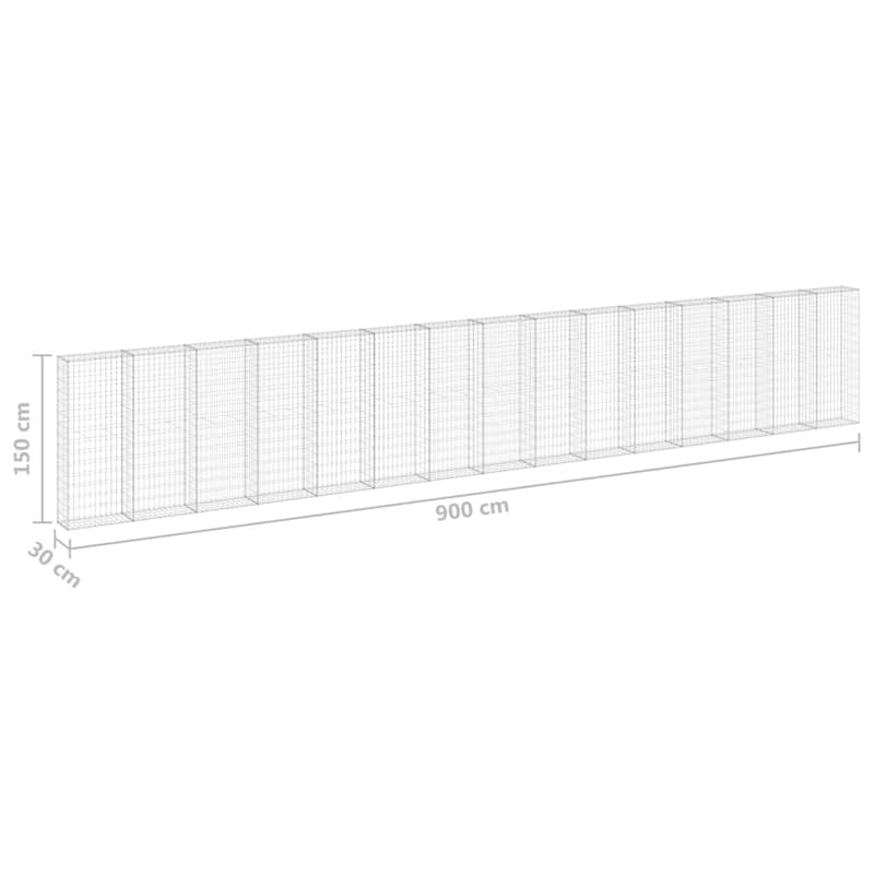 vidaXL Gabion Basket, Galvanized Steel