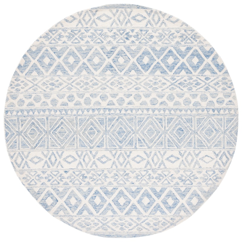Lauren Ralph Lauren Handmade Theresa Blue Geometric Wool Area Rug