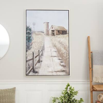 Brown Polystone Modern Farmhouse Framed Wall Art