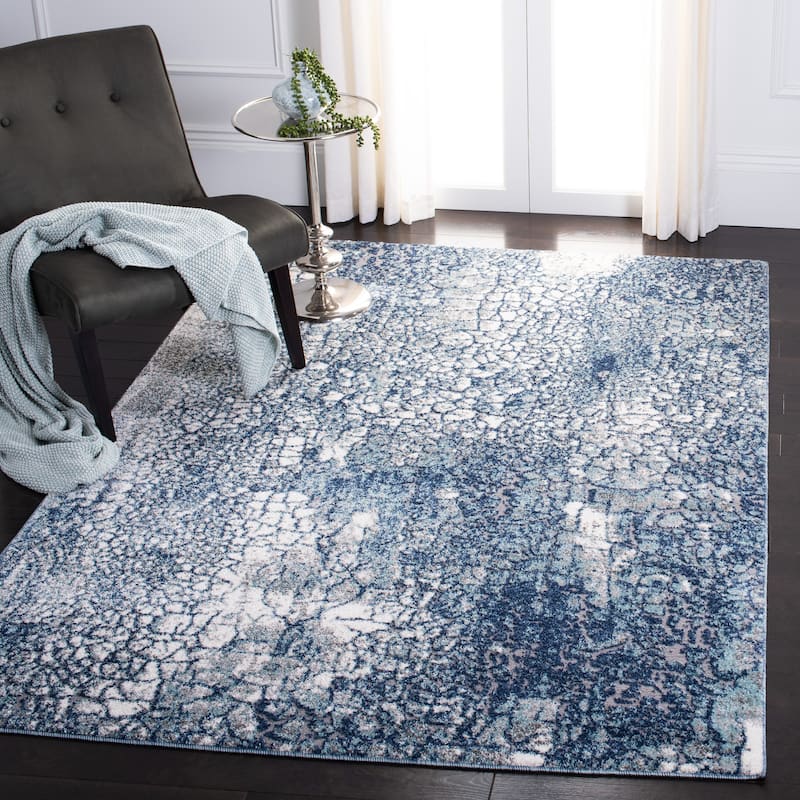 SAFAVIEH Aston Bergljot Modern Abstract Rug - 9' x 12' - Navy/Grey
