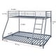 preview thumbnail 6 of 6, Silver Metal Twin over Full Bunk Bed with Diamond-Shaped Rungs, Full-Length Guardrails
