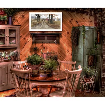 TrendyDecor4U Farmhouse "The Road Home" Framed Print Wall Art by Billy Jacobs - Earthtone