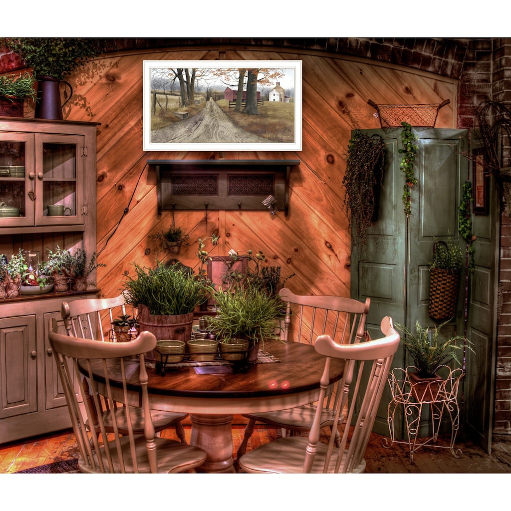 TrendyDecor4U Farmhouse "The Road Home" Framed Print Wall Art by Billy Jacobs - Earthtone