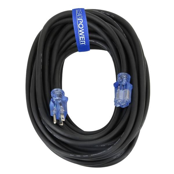 100 ft 12/3 SJOOW Heavy Duty Rubber Outdoor Extension Cord, Indicator