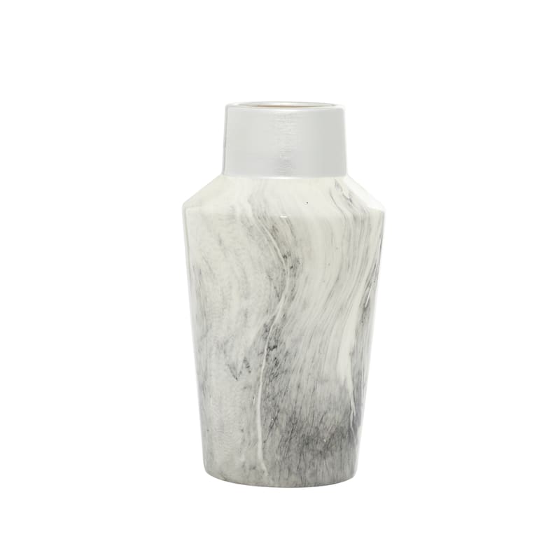 Gray Ceramic Faux Marble Decorative Vase