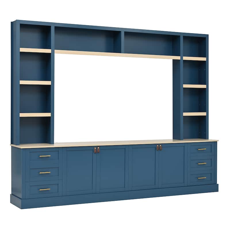 Entertainment Center Wall Unit with Bookshelves