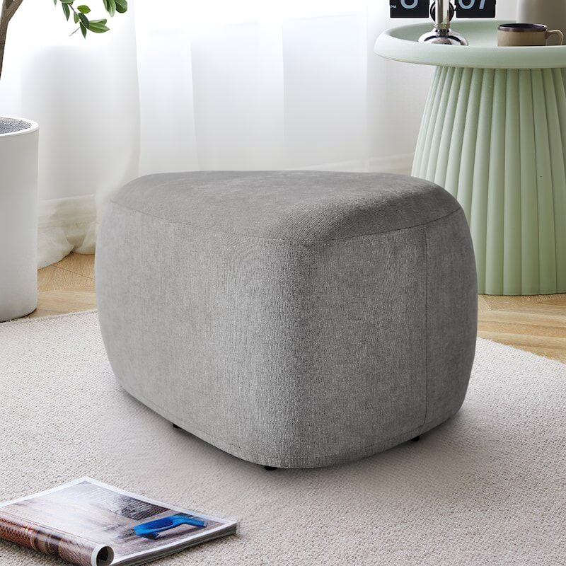 Bonnie 26"/43" W Chenille Small/ Oversized Triangular Cheese Ottoman