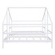 preview thumbnail 10 of 9, Cabin Style Triangular House-Shaped Double Twin Size Platform Beds with Built-in Bed Table,Solid Wood Construction