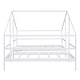 preview thumbnail 10 of 20, Double Twin Size Triangular House Kids Beds Frame with Built-in Table, White