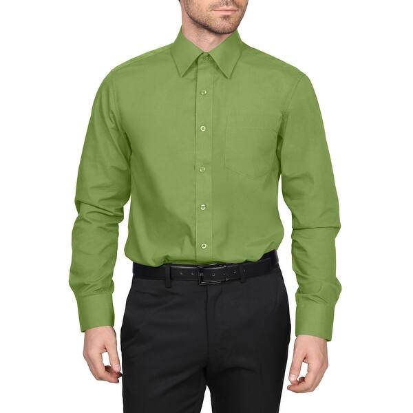 Shop Ne People Men S Classic Regular Fit Button Down Long Sleeve Solid Color Dress Shirts S L Regular Sizes Overstock 27616553