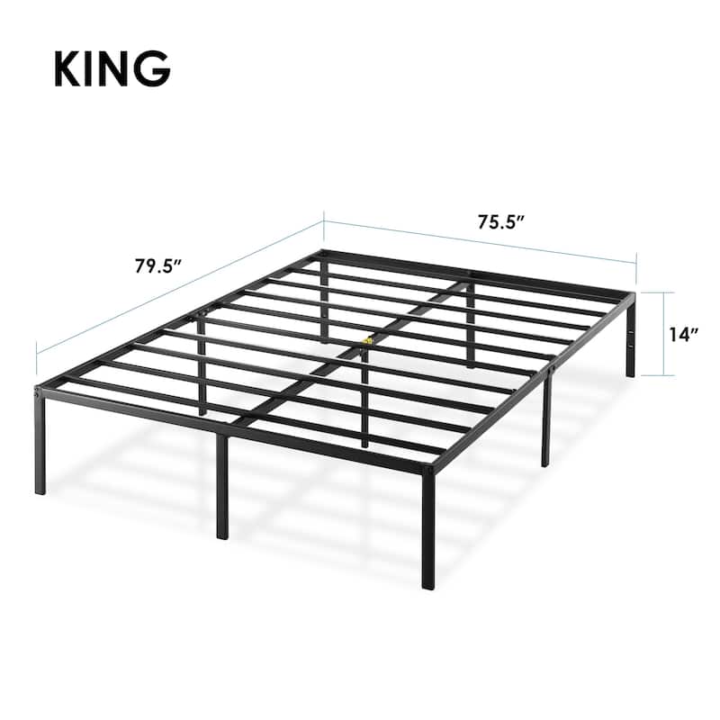 Metal 14-inch Platform Bed Frame By Crown Comfort
