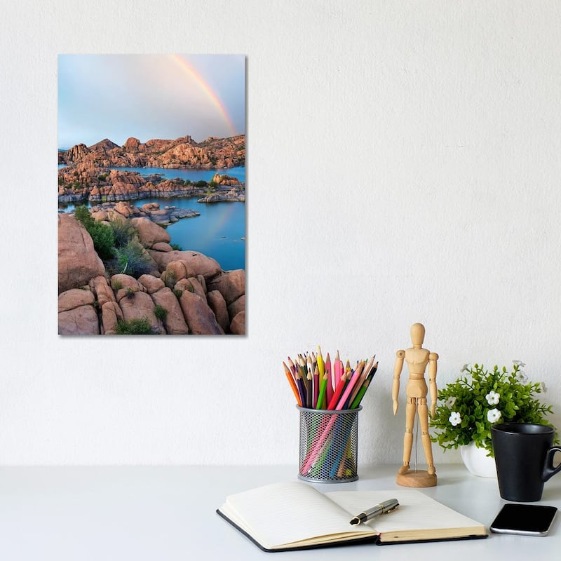 iCanvas "Rainbow Over Granite Dells At Watson Lake, Arizona" by Tim Fitzharris Canvas Print - 12x8x0.75