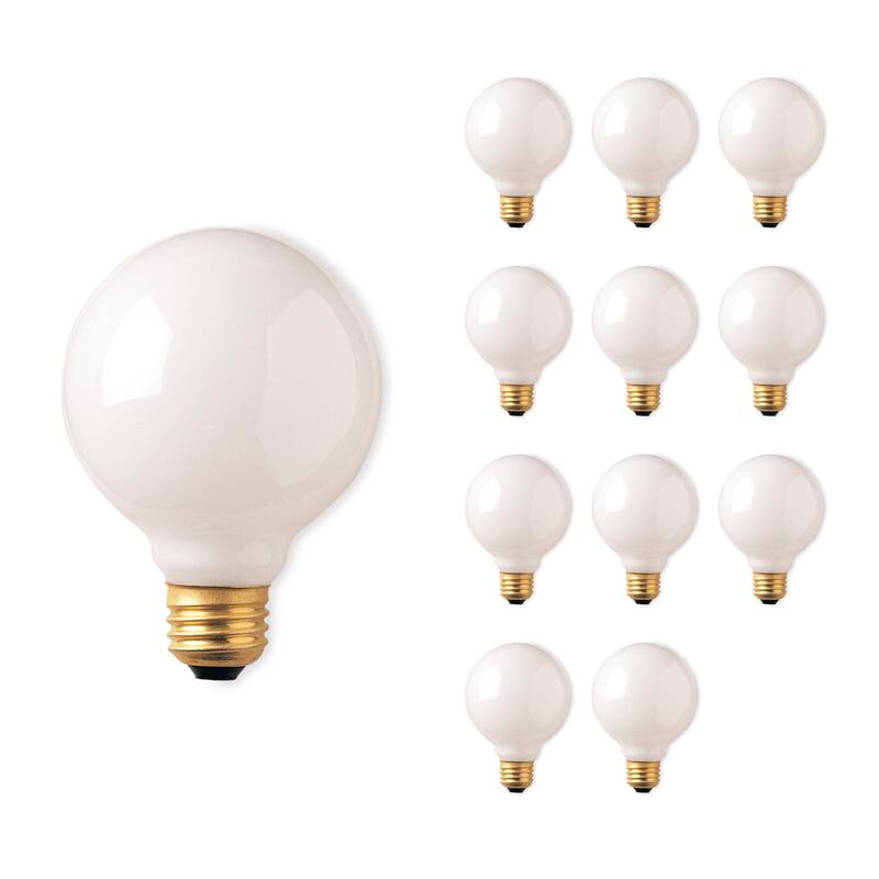 Bulbrite Multi Pack of Dimmable White Globe Incandescent Bulb - Pack of (12) 40 Watt - G30 Medium (E26)
