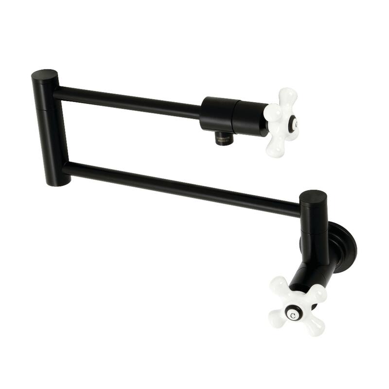 Metropolitan Wall Mounted Pot Filler Faucet - Matte Black