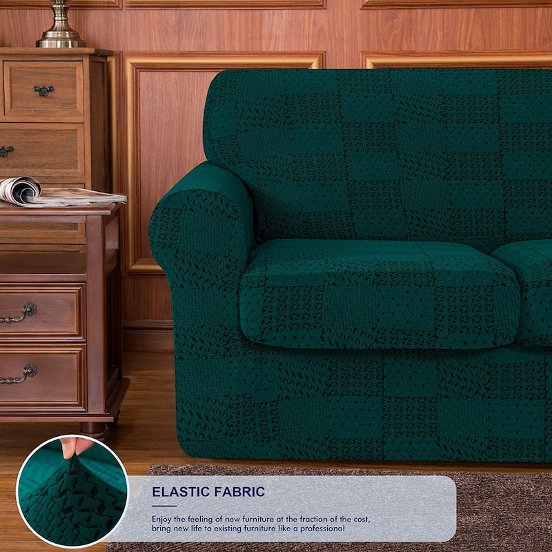 Subrtex Sofa Cover Stretch Slipcover with 2 Separate Cushion Covers