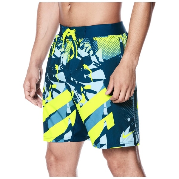 Shop Nike Mens Printed Board Shorts Swim Trunks