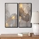 preview thumbnail 11 of 9, Designart "Grey & Gold Marble Liquid Art I" Abstract Framed Art Set of 2 Pieces 24 in. Wide x 20 in. High - Panels - Black