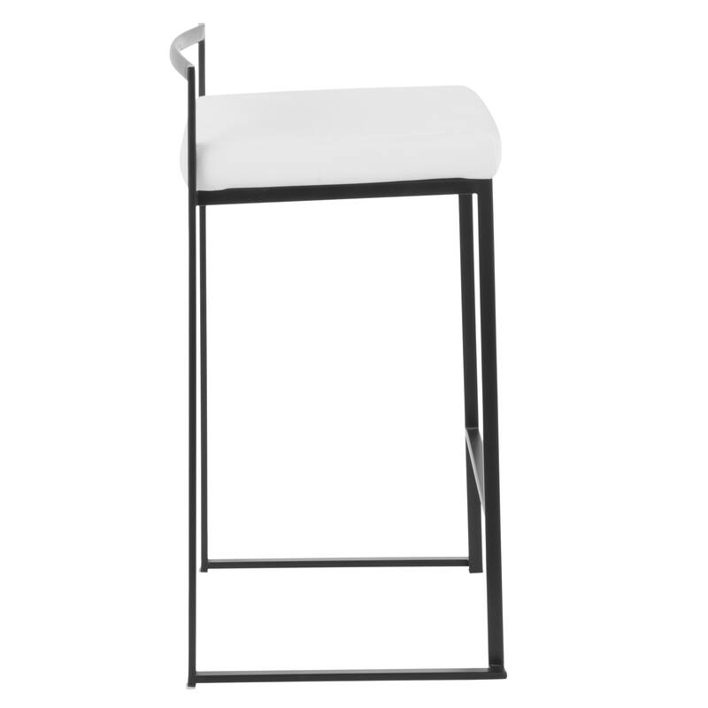 Porch & Den Forrest Contemporary Black Stackable Fully Welded Counter Stool (Set of 2)