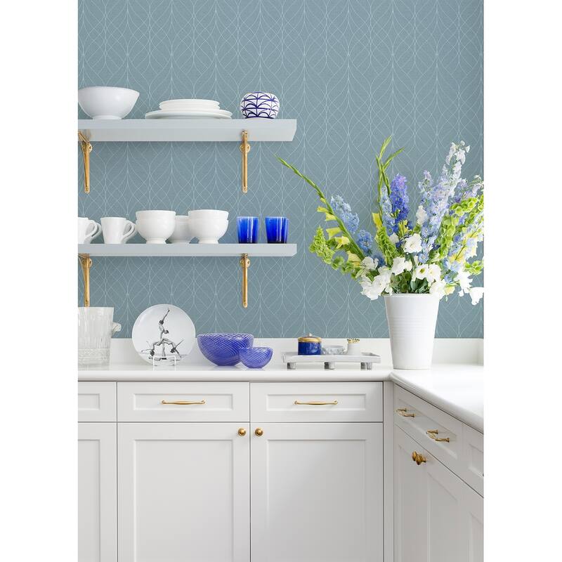 Advantage Hartley Blue Geo Wallpaper