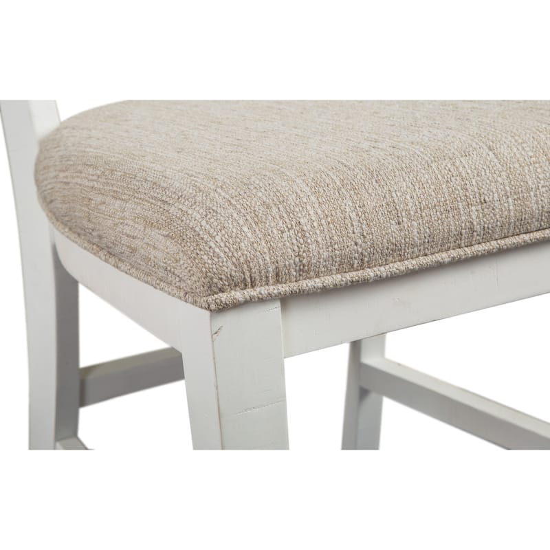 Magnussen Home Heron Cove Chalk White And Dovetail Grey Upholstered Side Chair Two Pack - 19.75''W x 23.25''D x 40''H