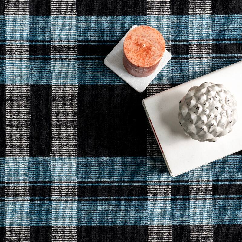 Nuloom Denton Country Plaid Wool Fringe Area Rug