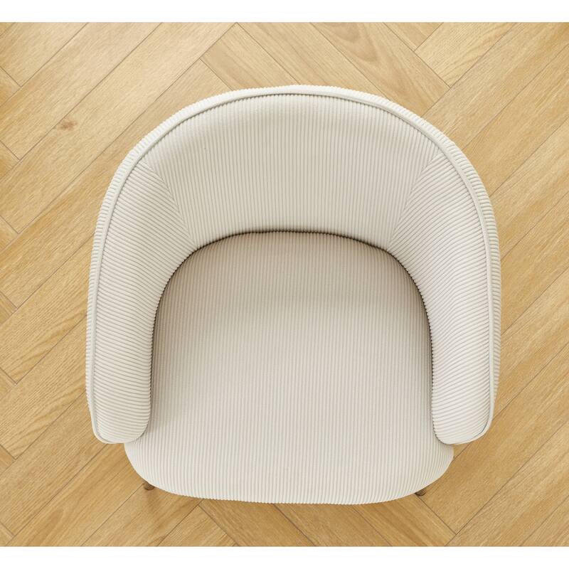 Modern Channel Back Corduroy Velvet Arm Chair