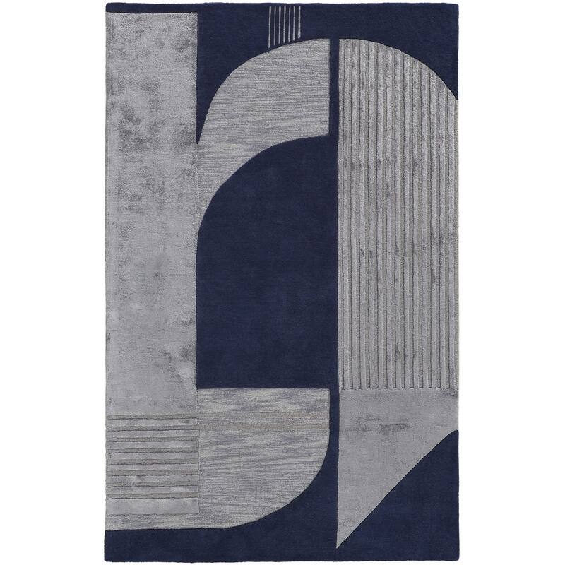 Vuno Hand Tufted Geometric Modern Soft Durable Area Rug By HomeRoots - 4' x 6'
